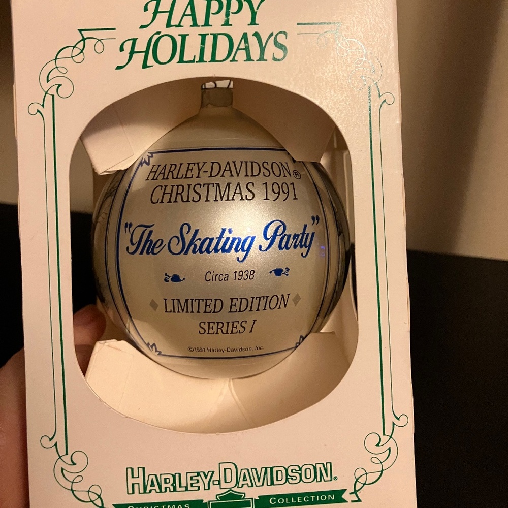 🦅 1991 HARLEY-DAVIDSON 🏍 VINTAGE GLASS BALL ORNAMENT🎄SERIES I